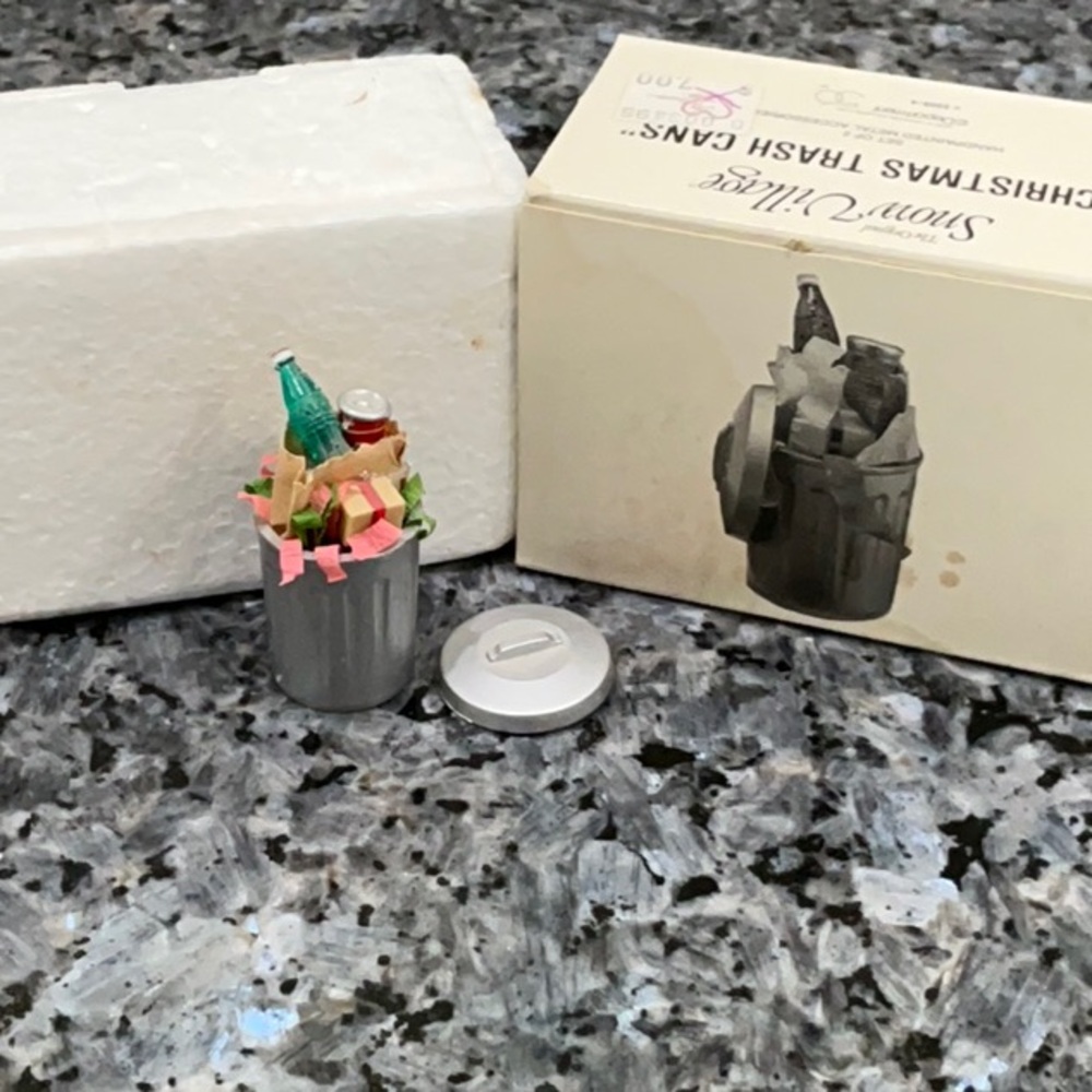 Department 56 Christmas trash cans set of 2